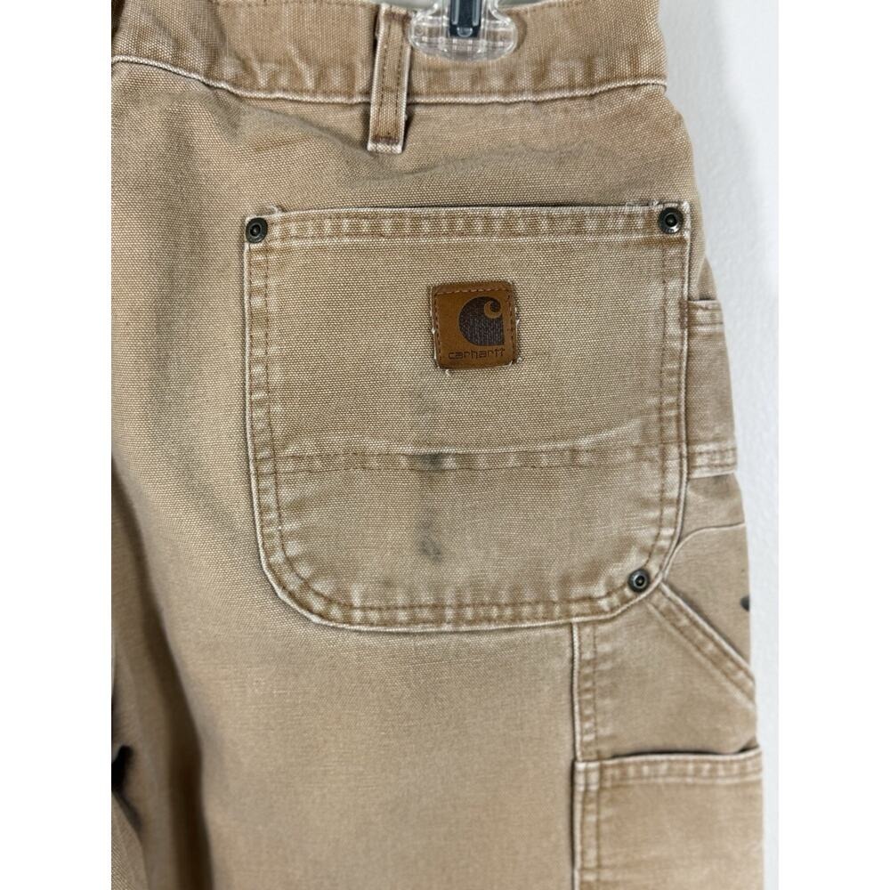 Carhartt Double Knee Carpenter Pants Men's Distressed Canvas Workwear Grunge - Picture 10 of 12